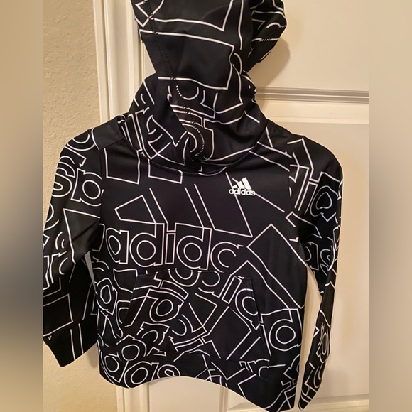 Kids Brand new black adidas all over print hooded sweatshirt size 3T - for boys - Picture 5 of 6